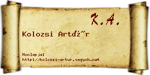 Kolozsi Artúr névjegykártya